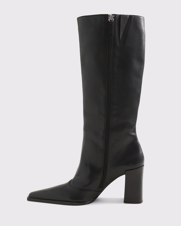 Schutz Raffaela Leather Knee Boot, Black view 2