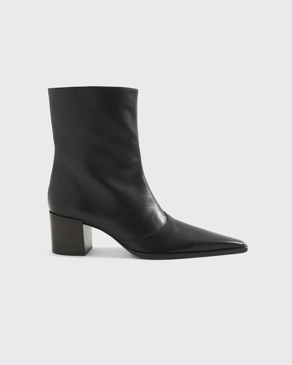 Schutz Raffaela Mid Leather Boot, Black view 1