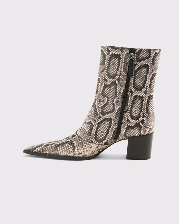 Schutz Raffaela Mid Snake-Effect Leather Boot, Snake Print view 2