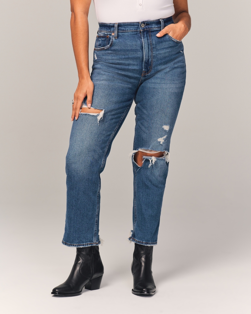 Women's Ultra High Rise Ankle Straight Jean