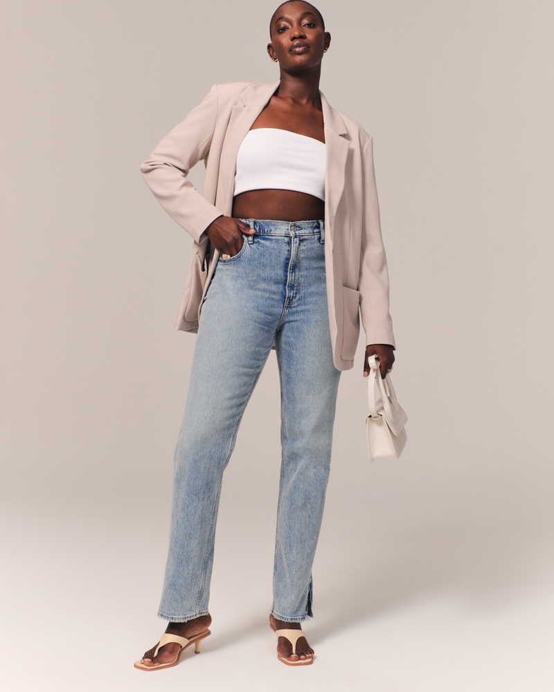 5 Ways To Style Abercrombie 90s Ultra High Rise Straight Jeans, Rule of 5