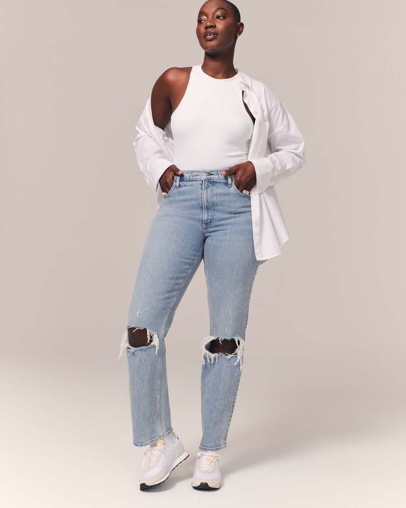 Curve Love 90s Ultra High Rise Straight Jeans