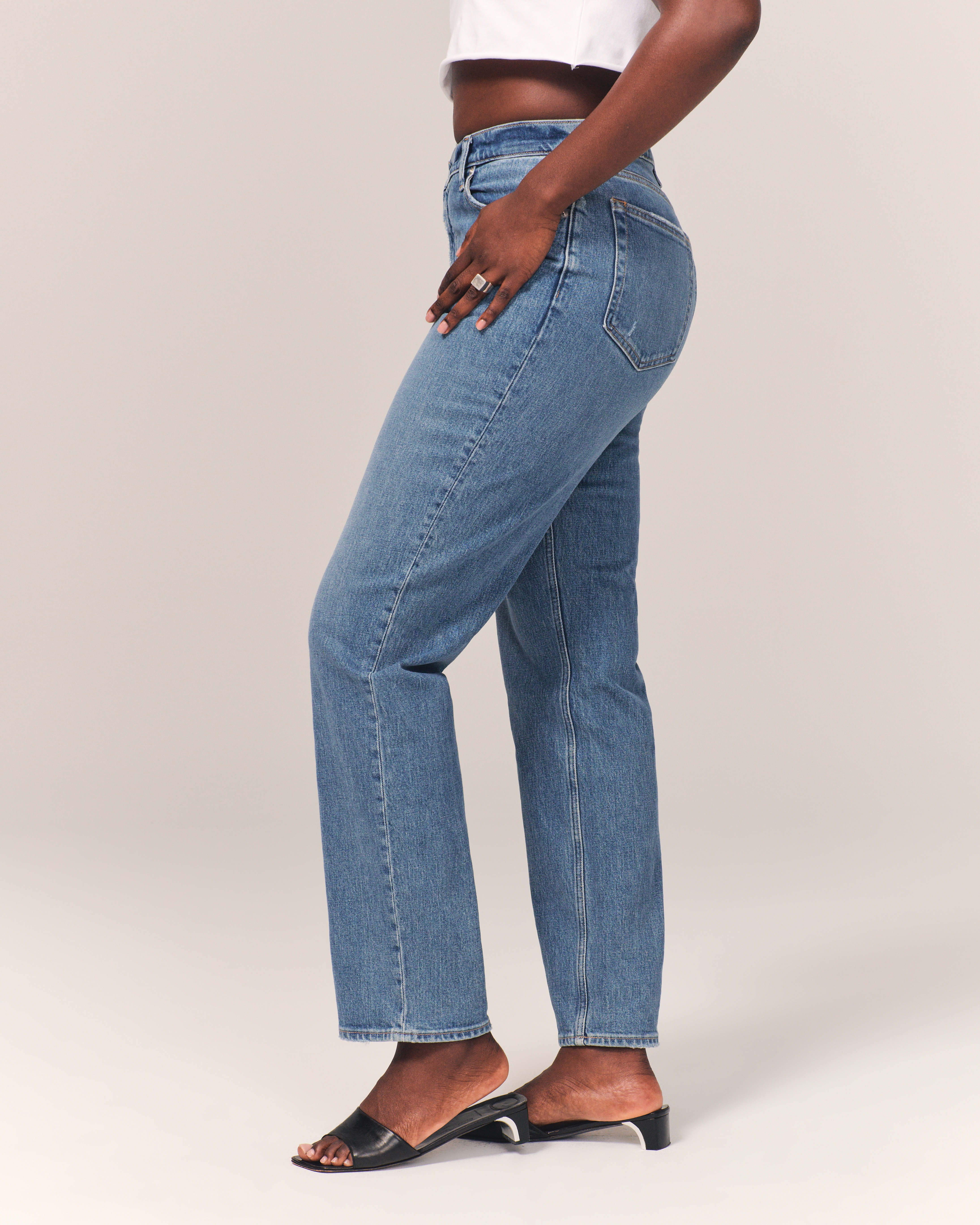 Abercrombie high best sale rise slim jeans