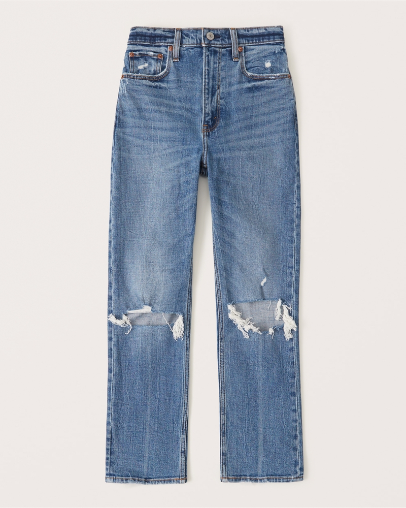 Jeans with rips hot sale at the ankle