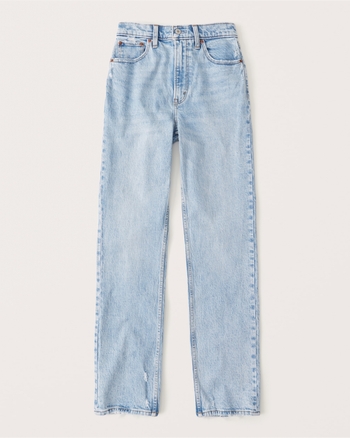 Jeans rectos de superalto con estilo de 90 | Mujer Prendas inferiores | Abercrombie.com