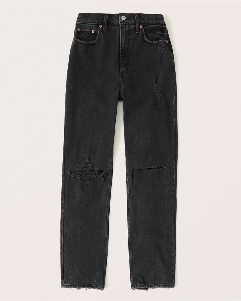 Women's Ultra High Rise 90s Straight Jean in Light | Size 37S | Abercrombie & Fitch