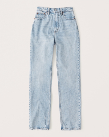 Women's Curve Love 90s Ultra High Rise Straight Jeans | Women's Bottoms |  Abercrombie.com