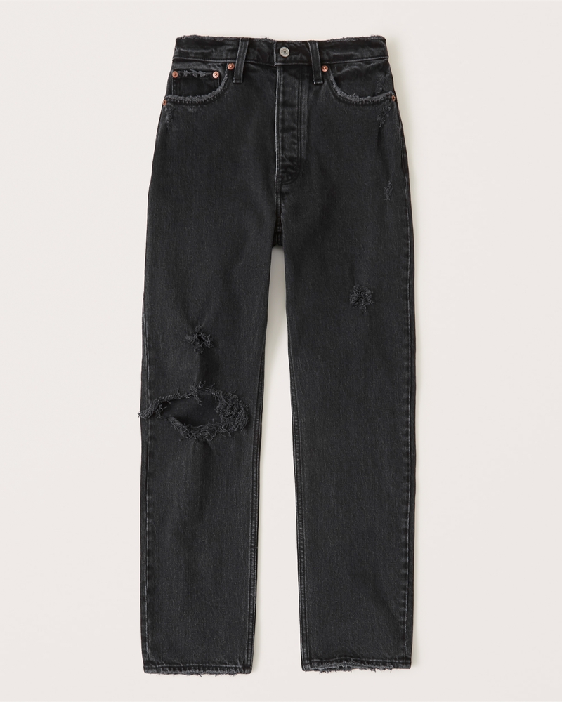 Women's Ultra High-Rise Black Dad Jeans