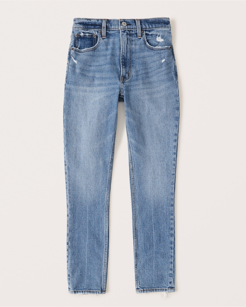  ERSDGG Jeans ajustados al tobillo para mujer, pantalones de  mezclilla de tiro alto, jeans clásicos de 5 bolsillos, índigo medio : Ropa,  Zapatos y Joyería