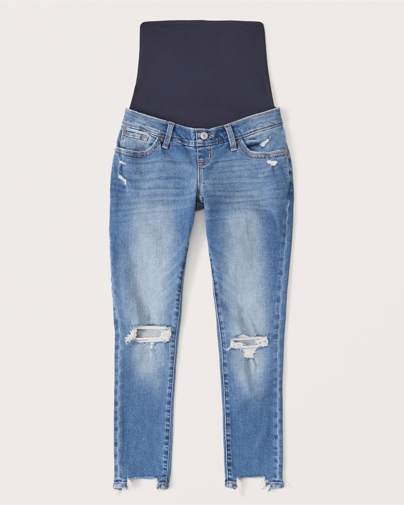 Women's High-Rise Ripped Medium Wash Super Skinny Jeans