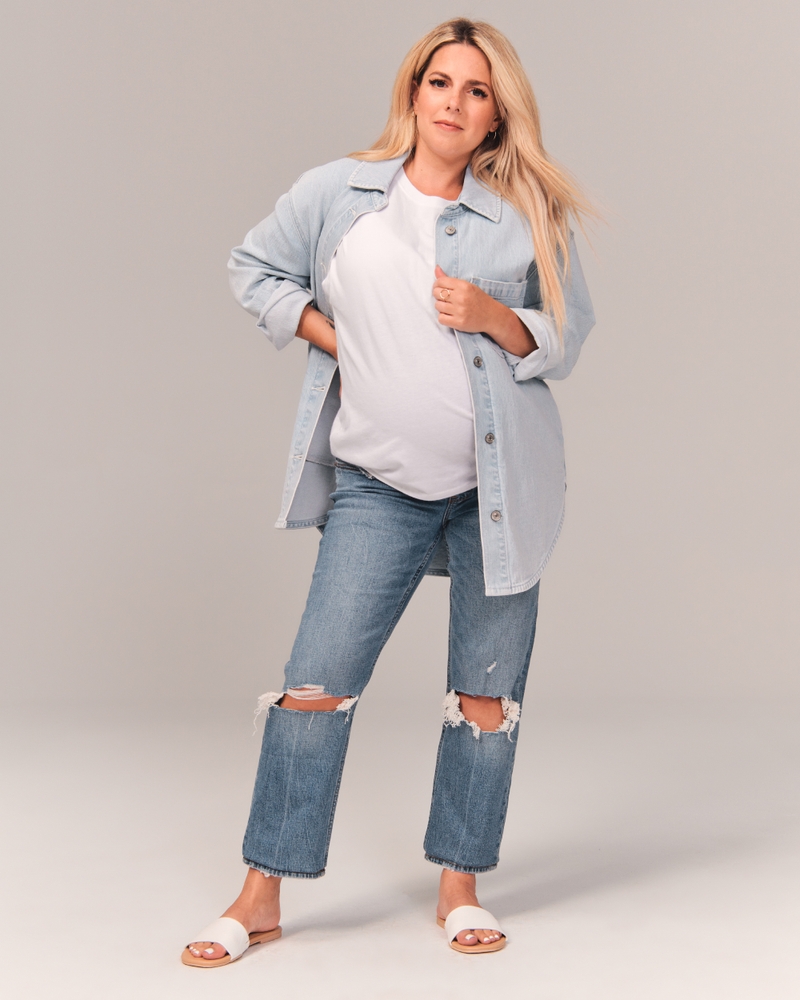 Jeans ajustados maternity, Calças de mulher