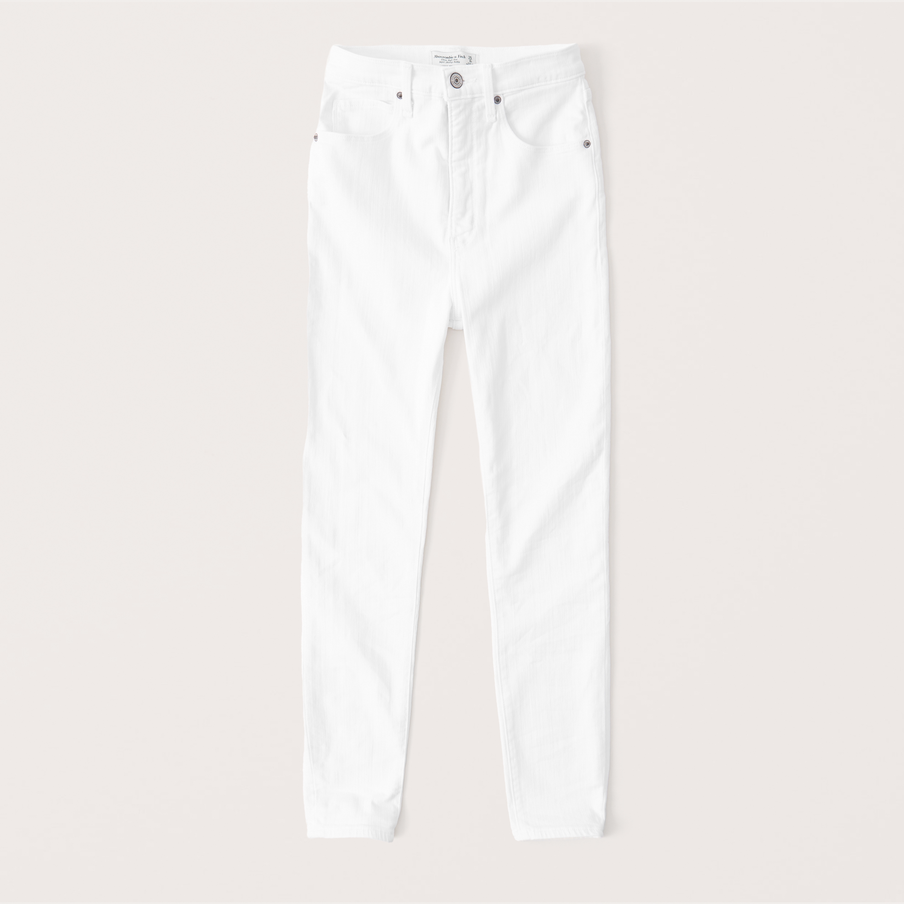 super high rise white jeans