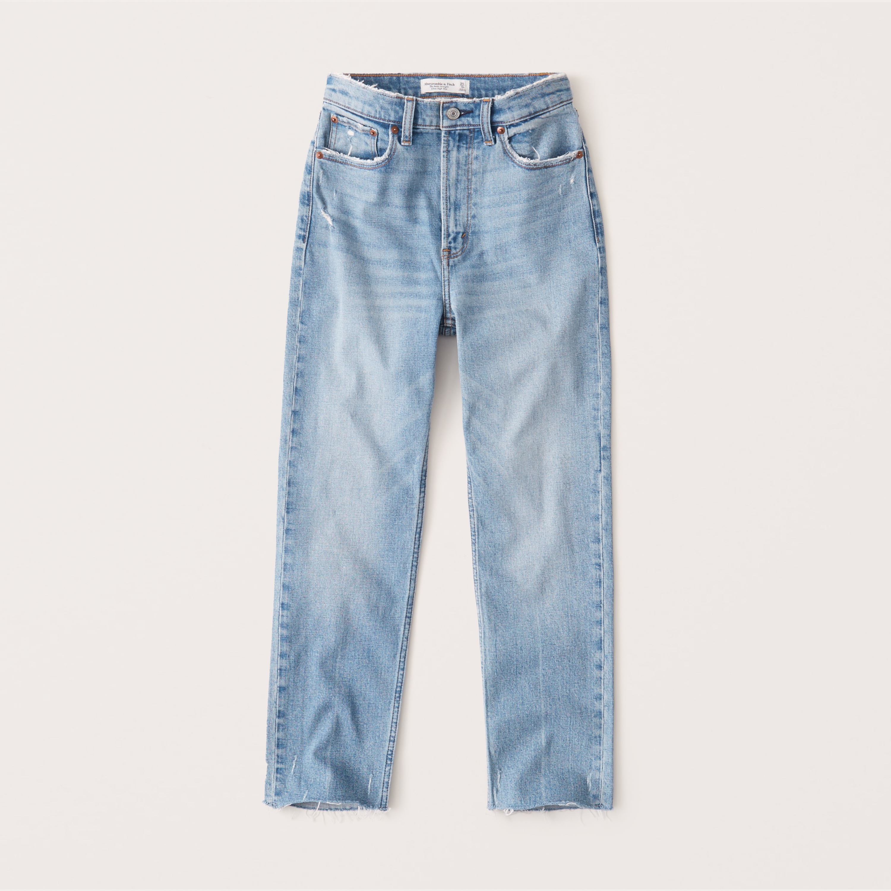 abercrombie high rise ankle straight jeans