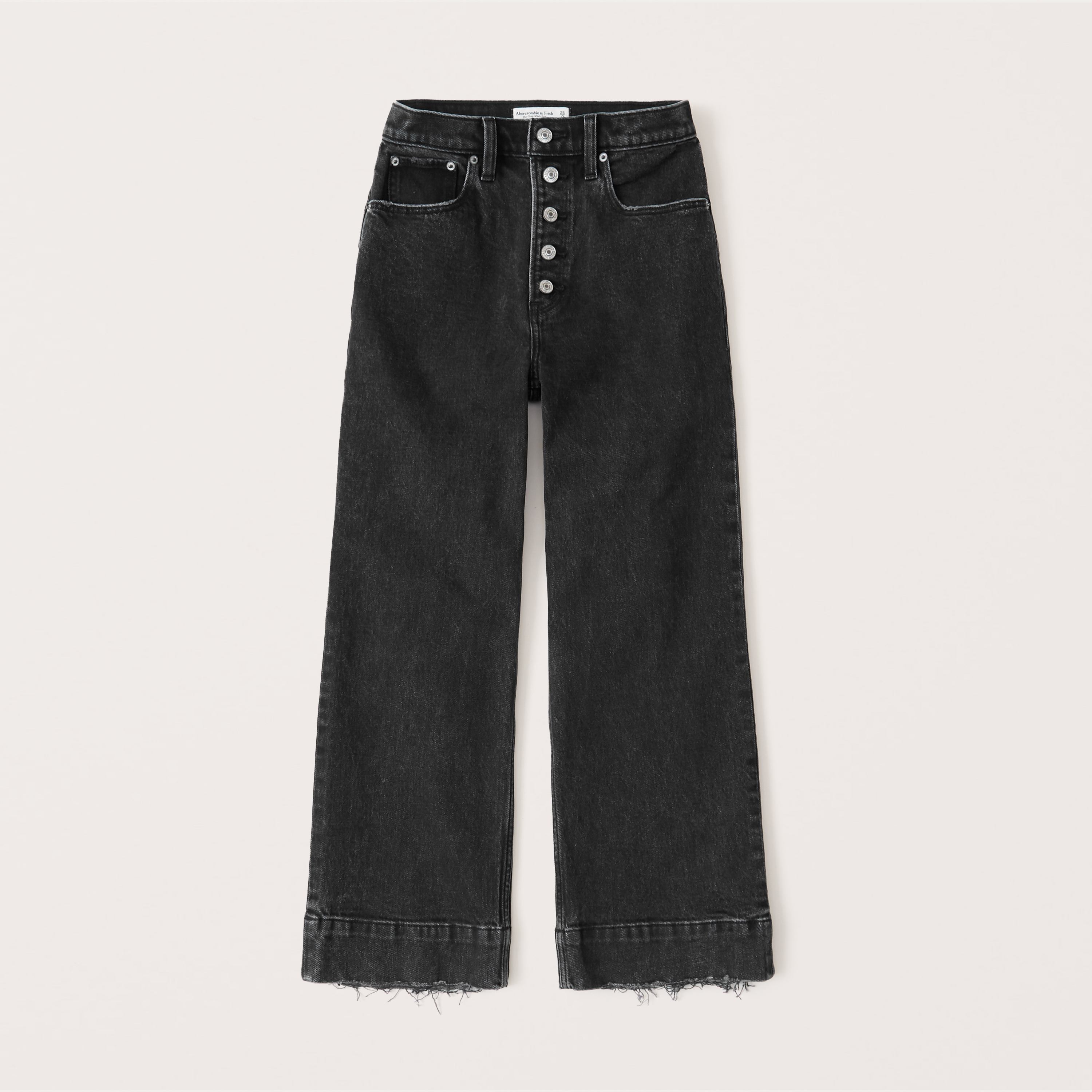 wide leg frayed cropped jeans