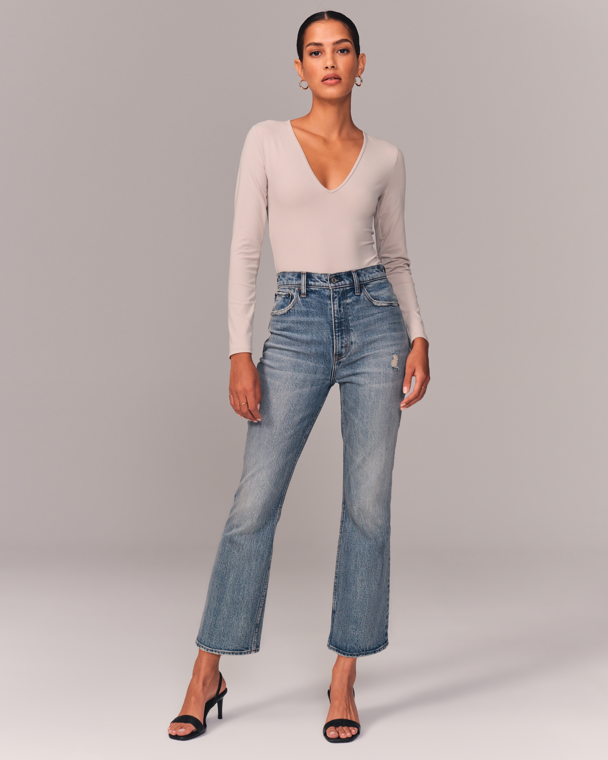 ultra high rise flare jeans abercrombie