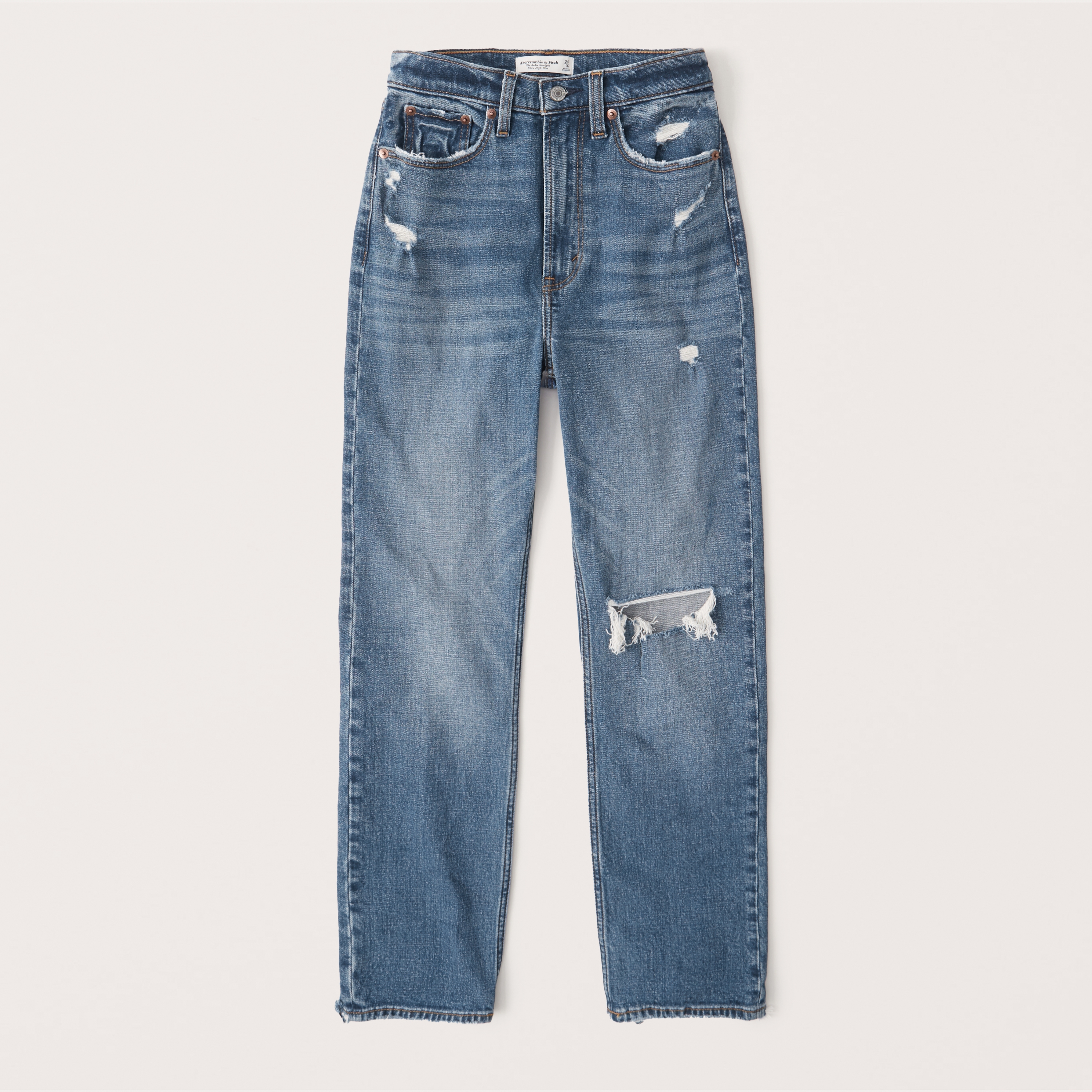 abercrombie curve love ultra high rise ankle straight jeans