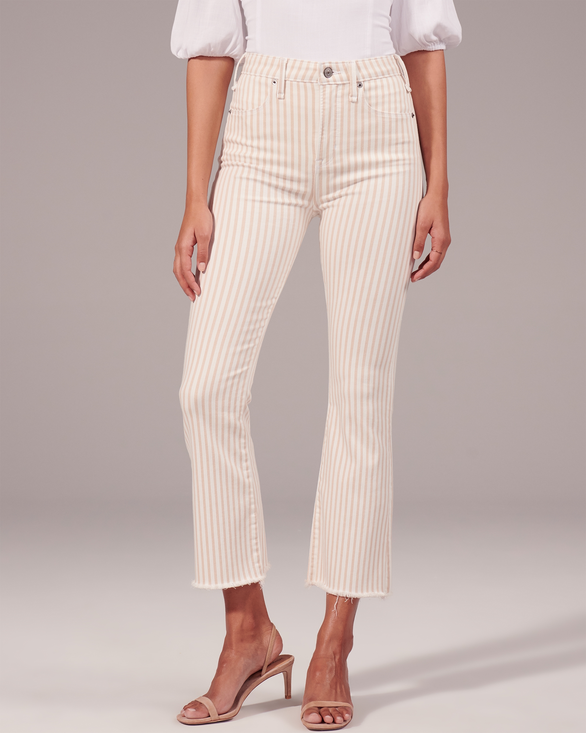 abercrombie high rise ankle flare jeans