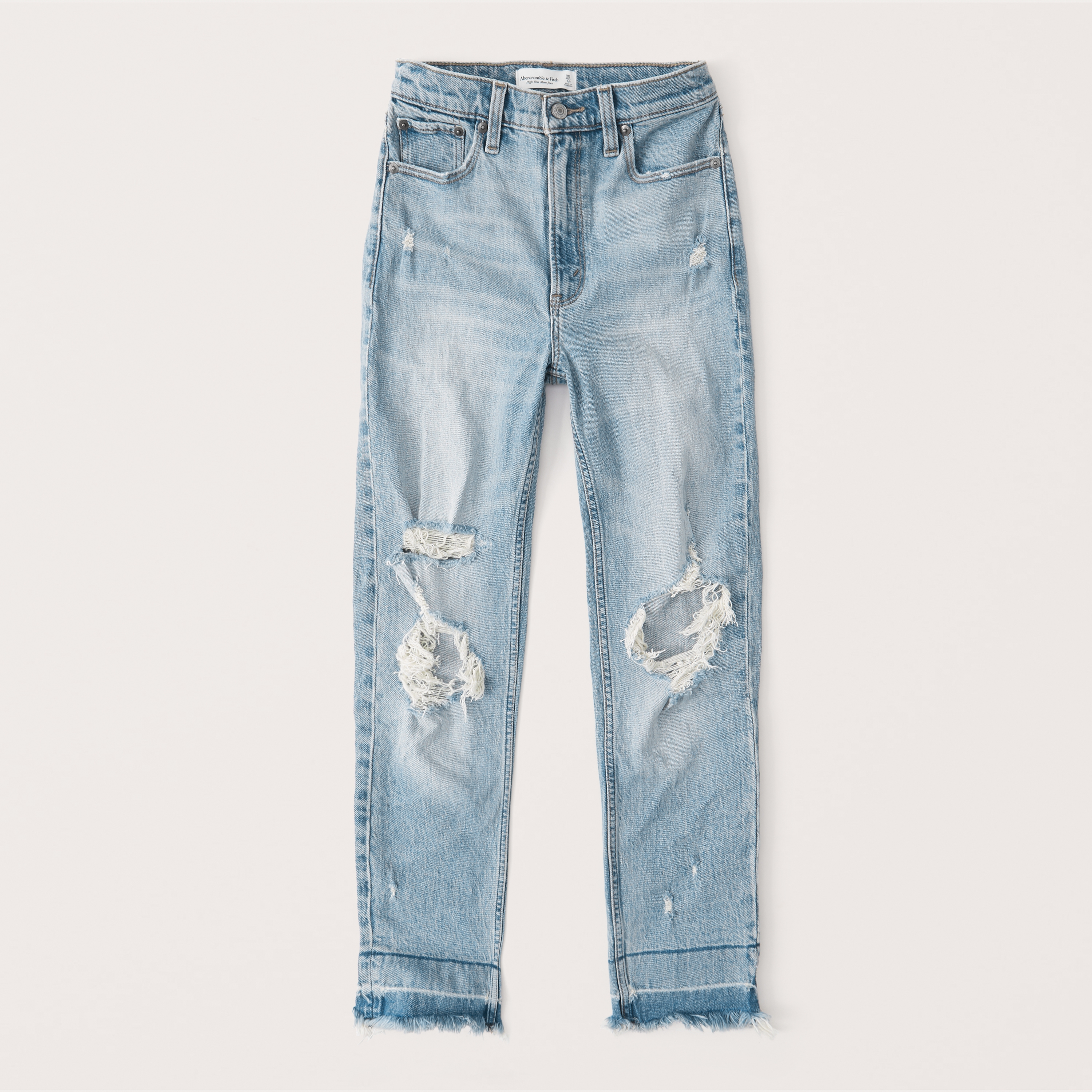ripped high rise mom jeans