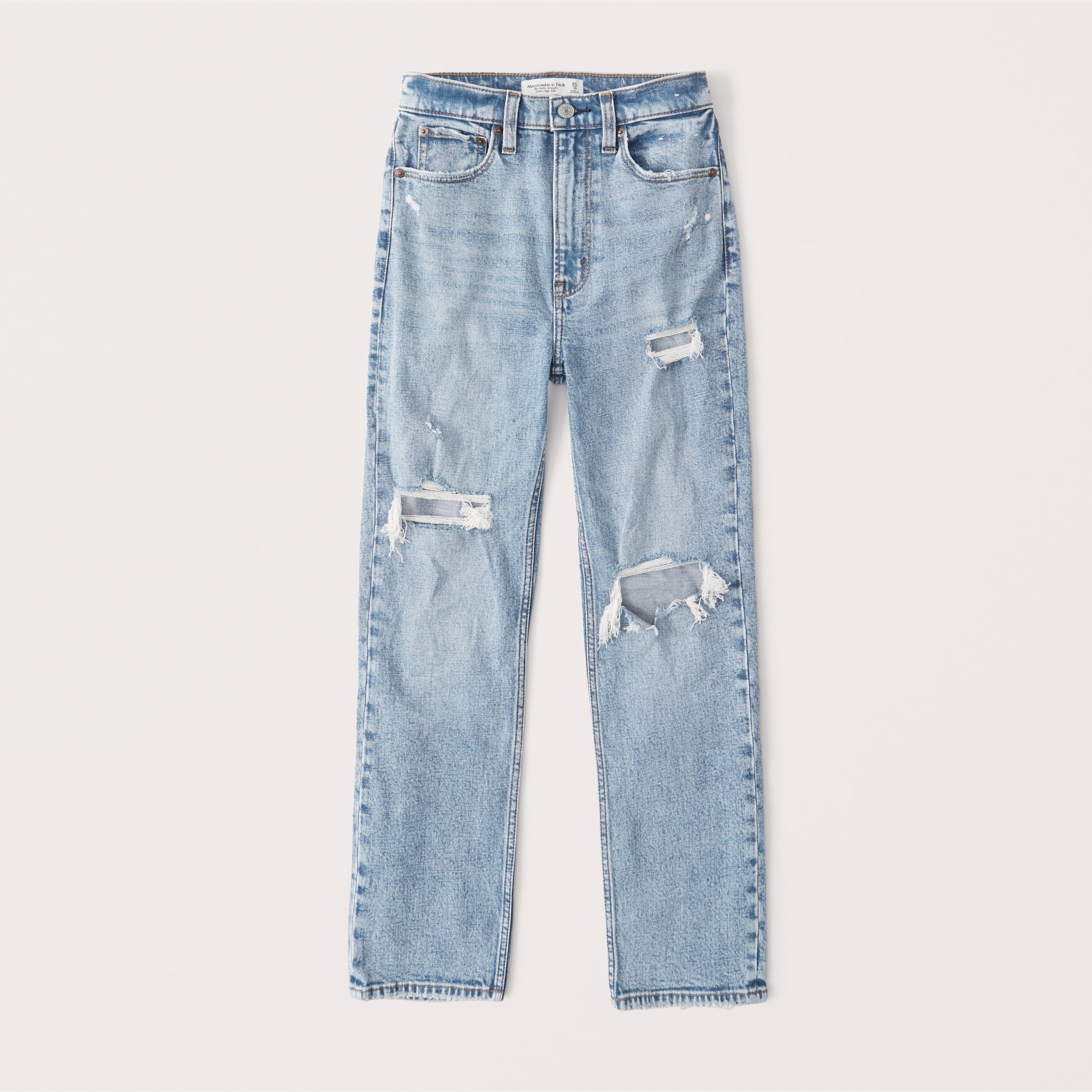 abercrombie high rise ankle straight jeans