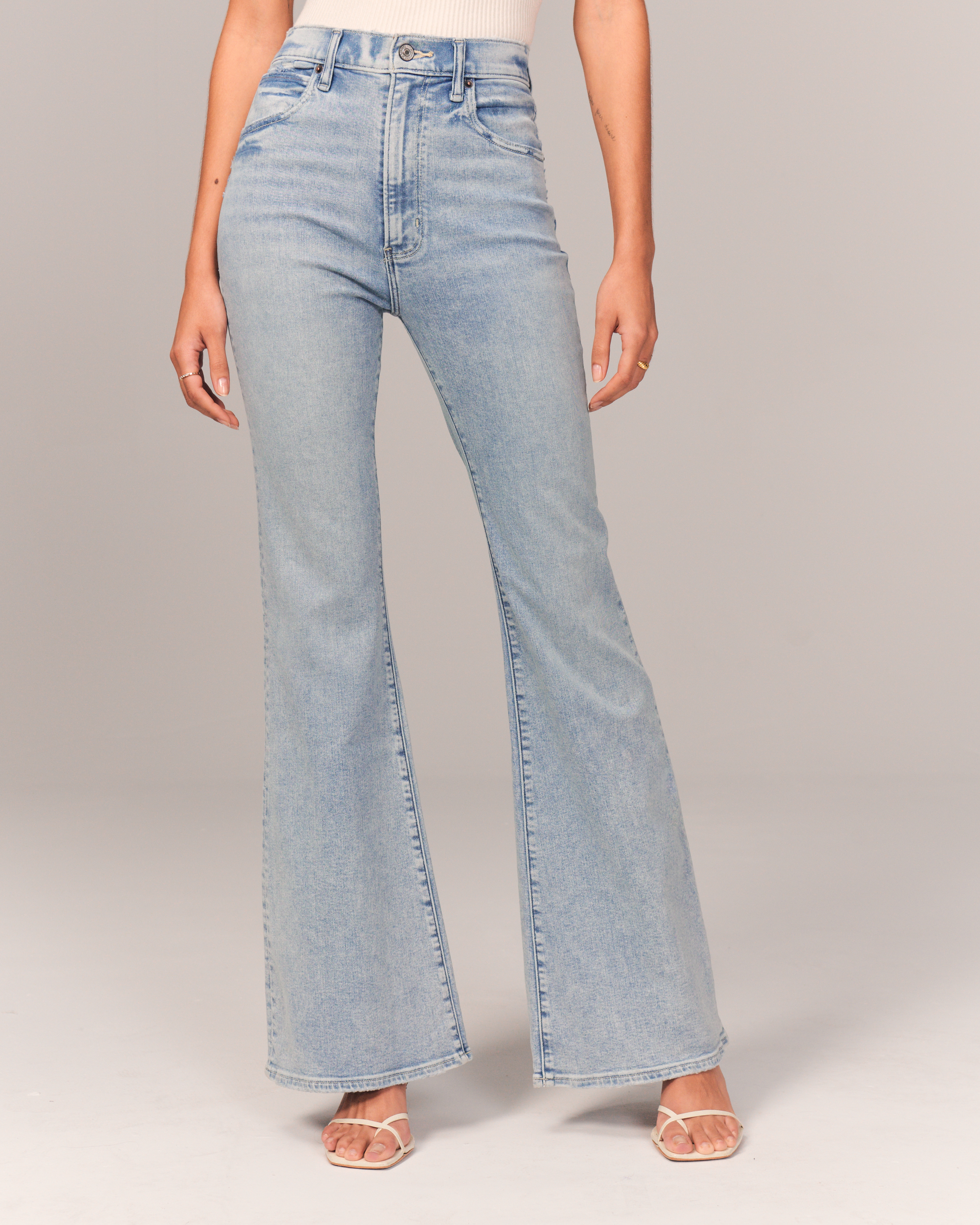 High waisted clearance stretch flare pants