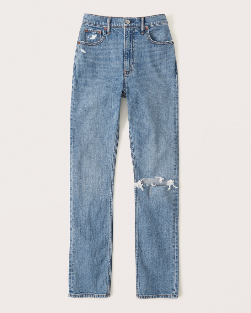 Slim Straight Ultra High Jeans - Denim blue - Ladies