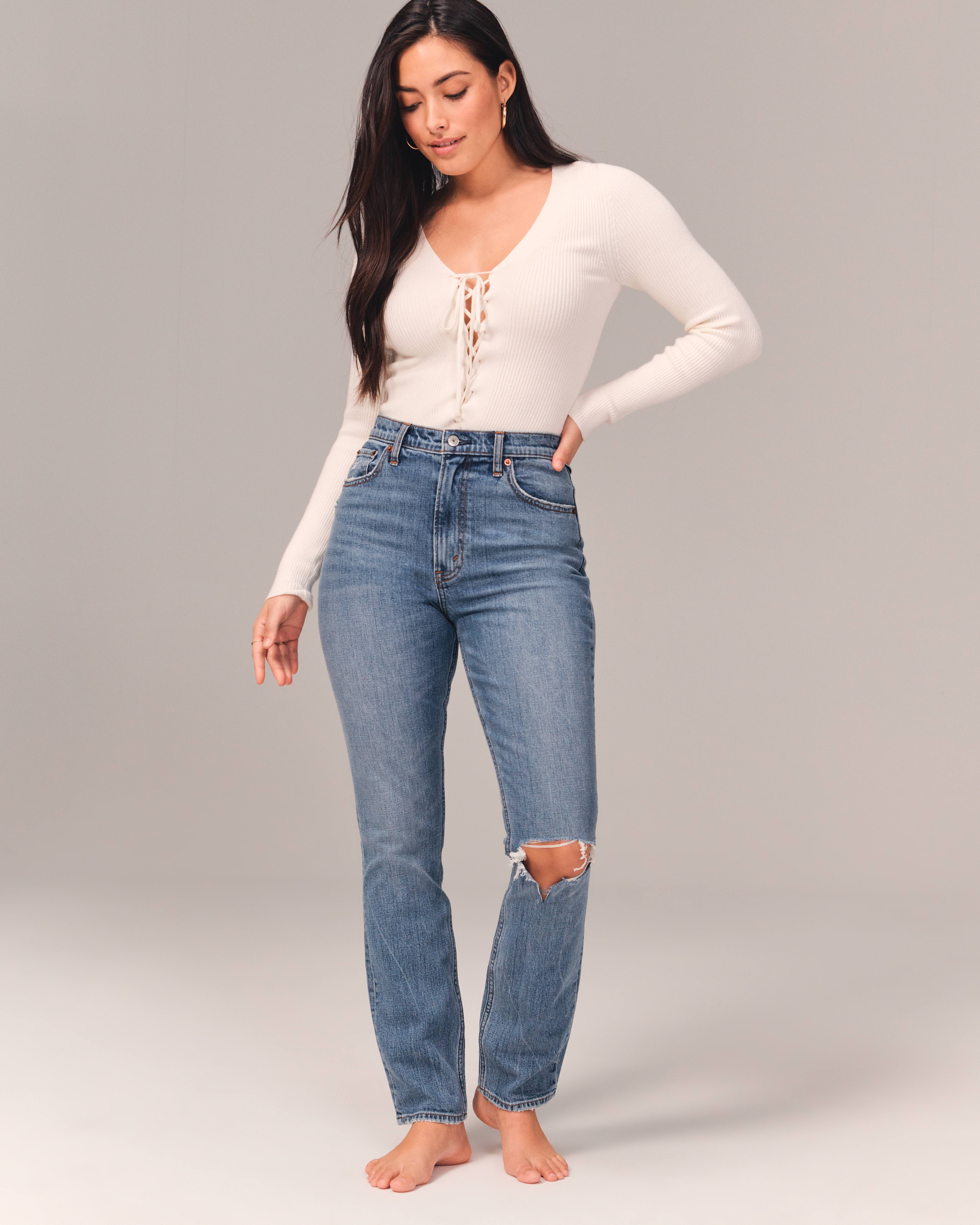 Abercrombie high hot sale rise jeans