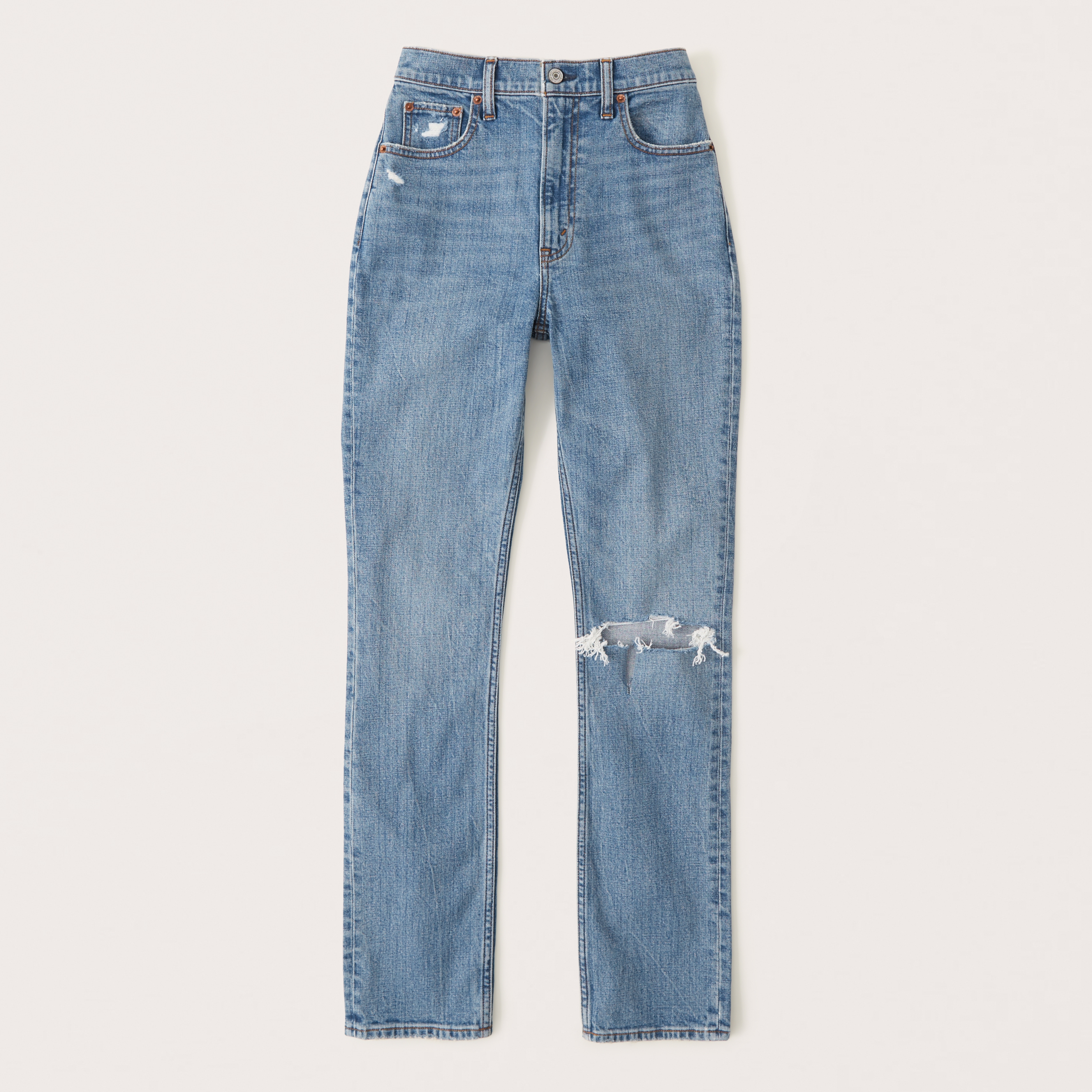 High rise ankle store straight jeans abercrombie