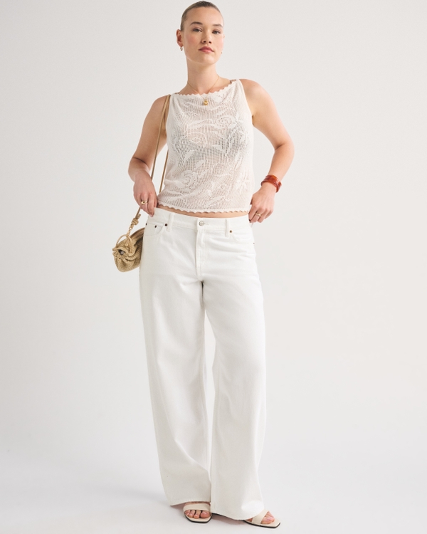 Curve Love Low Rise Ultra Loose Jean, Bright White view 1