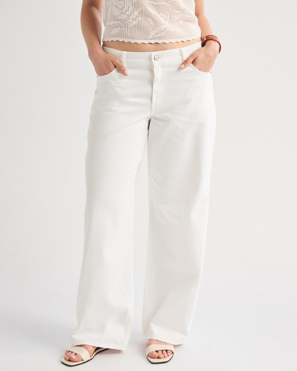 Curve Love Low Rise Ultra Loose Jean, Bright White view 2