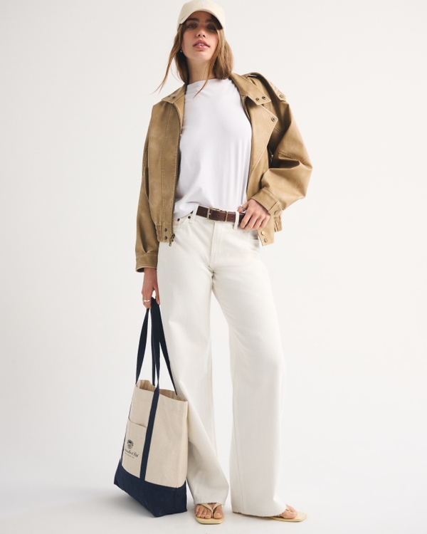 Low Rise Ultra Loose Jean, Bright White view 1
