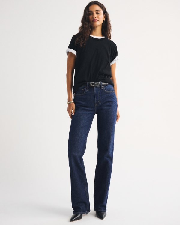 Abbode High Rise 90s Relaxed Embroidered Jean, Dark view 1