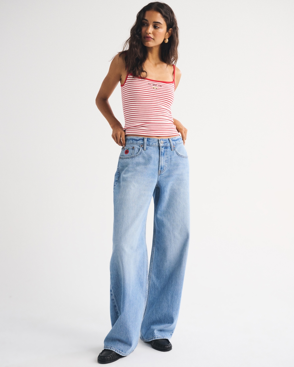 Abbode Low Rise Ultra Loose Embroidered Jean
