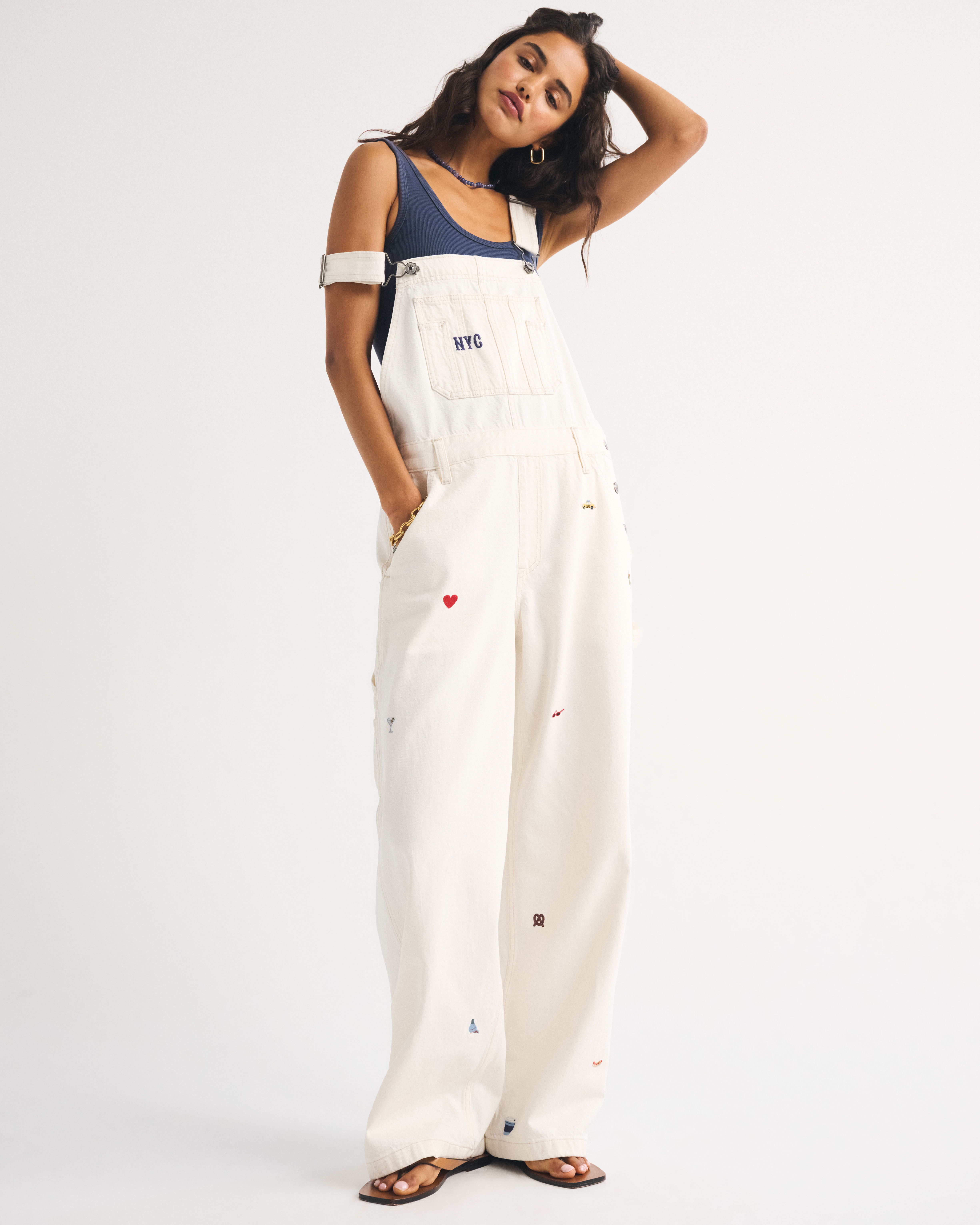 Женские комбинезоны Abercrombie & Fitch Abbode Embroidered Overalls — фото 2