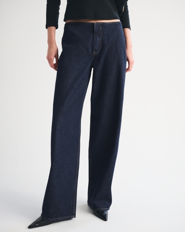Clean Waist Low Rise Ultra Loose Jean, Rinse view 2