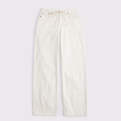 Женские джинсы Abercrombie & Fitch Linen-Blend Low Rise Ultra Loose Drawstring Jean