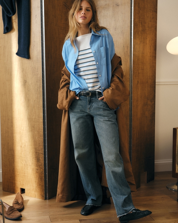 Low Rise Slouchy Straight Jean, Medium view 1