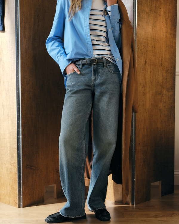 Low Rise Slouchy Straight Jean, Medium view 2