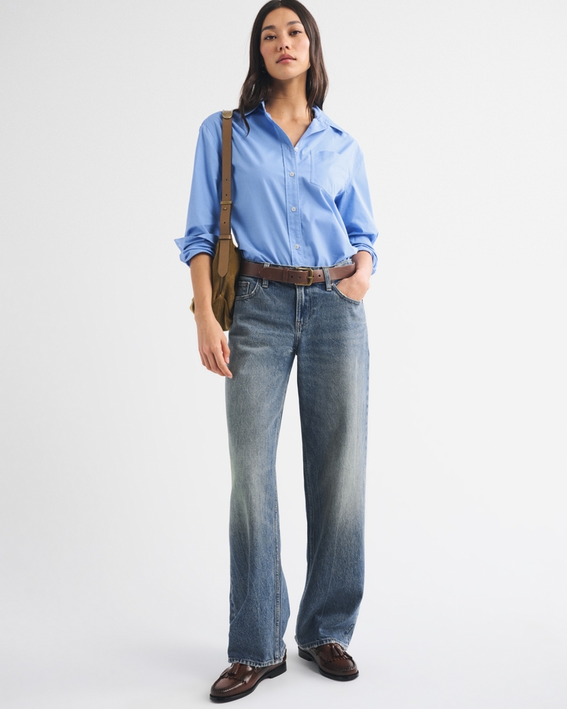 100% Cotton Low Rise Slouchy Straight Jean - thumbnail 3