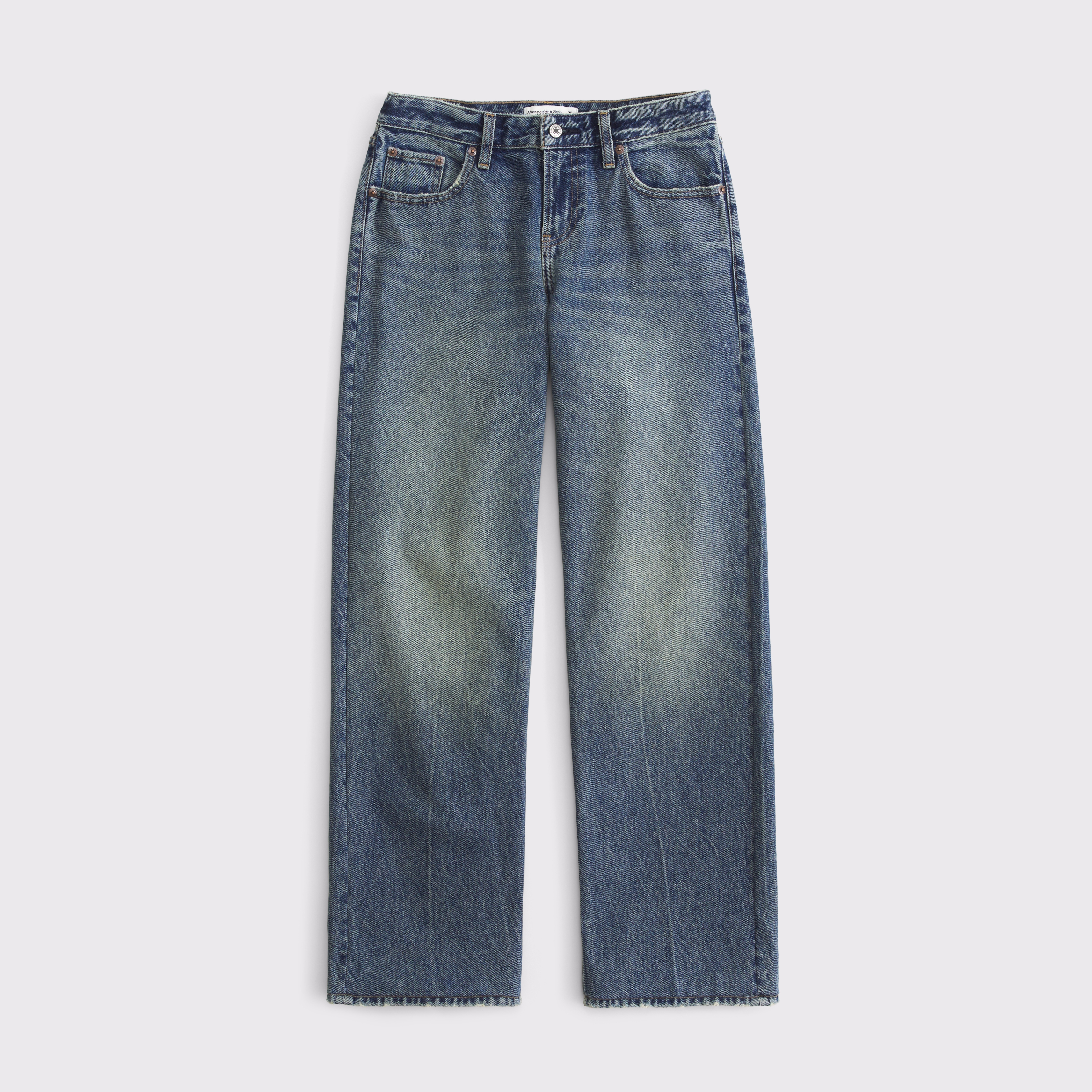 Женские джинсы Abercrombie & Fitch Low Rise Slouchy Straight Jean, цвет: Средний — фото 1