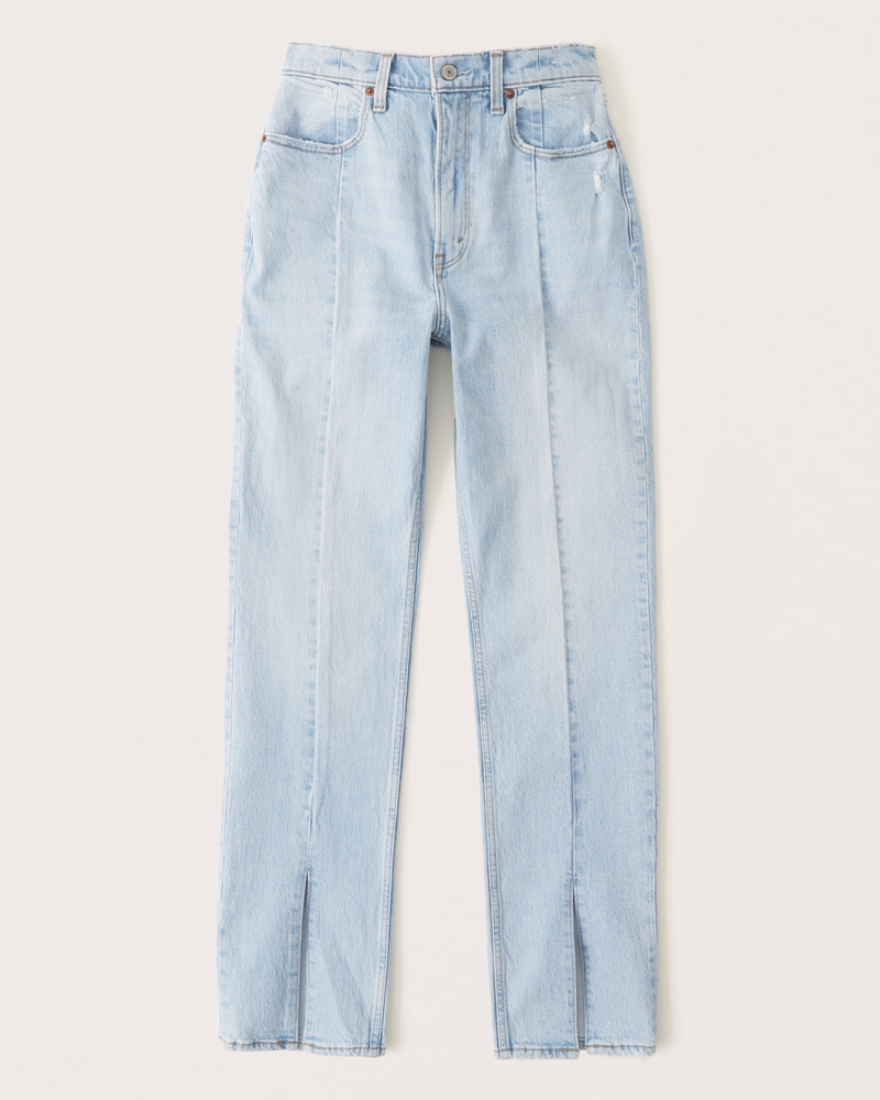 Women's Ultra High Rise 90s Straight Jean in Light | Size 37S | Abercrombie & Fitch
