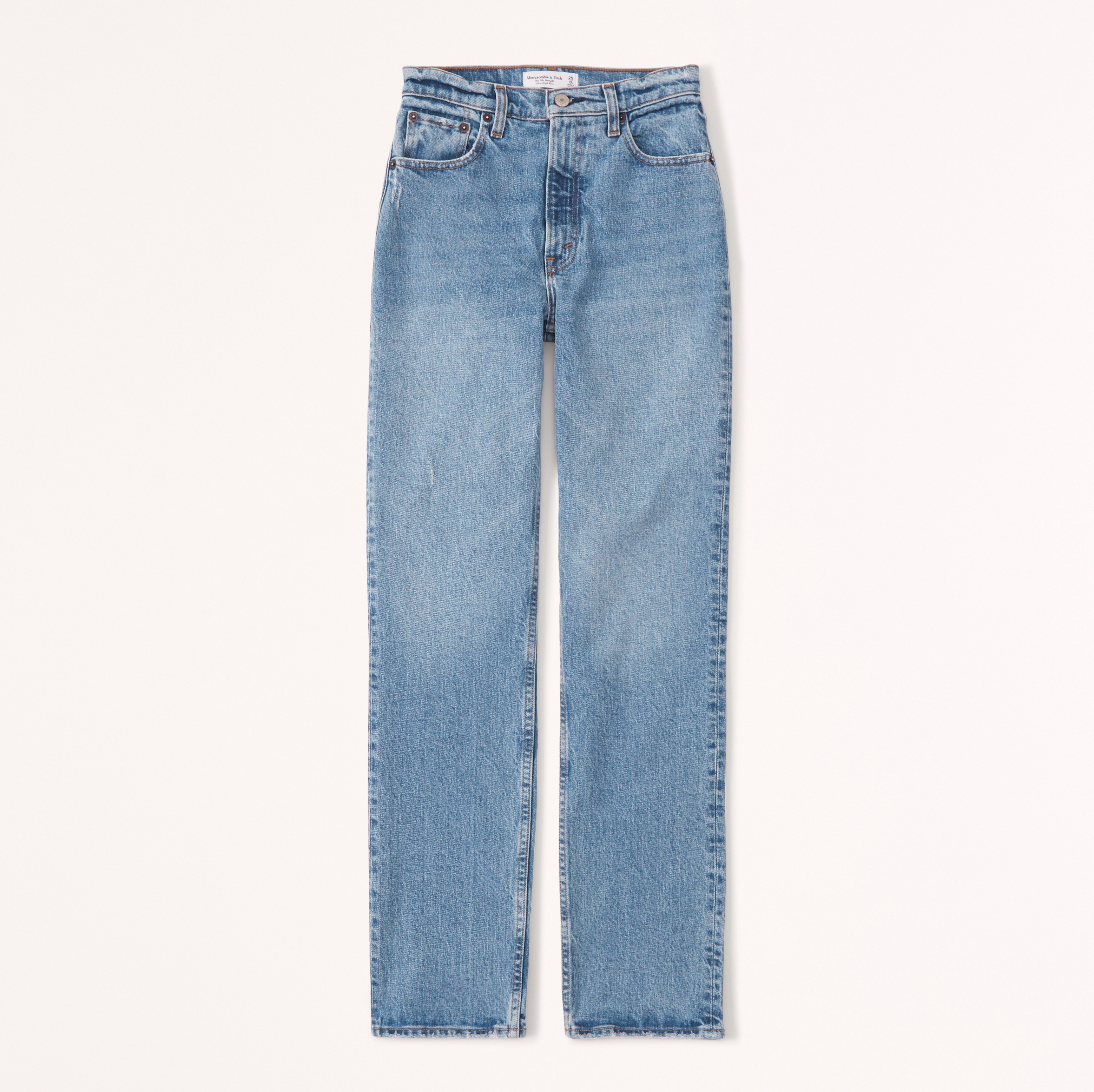 High Rise Denim Straight Jeans