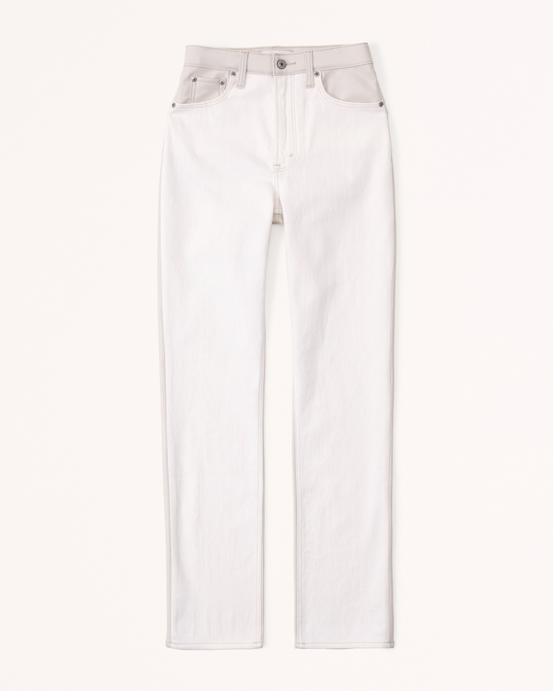 Women's Mixed Fabric Curve Love Ultra High Rise 90s Slim Straight Jean