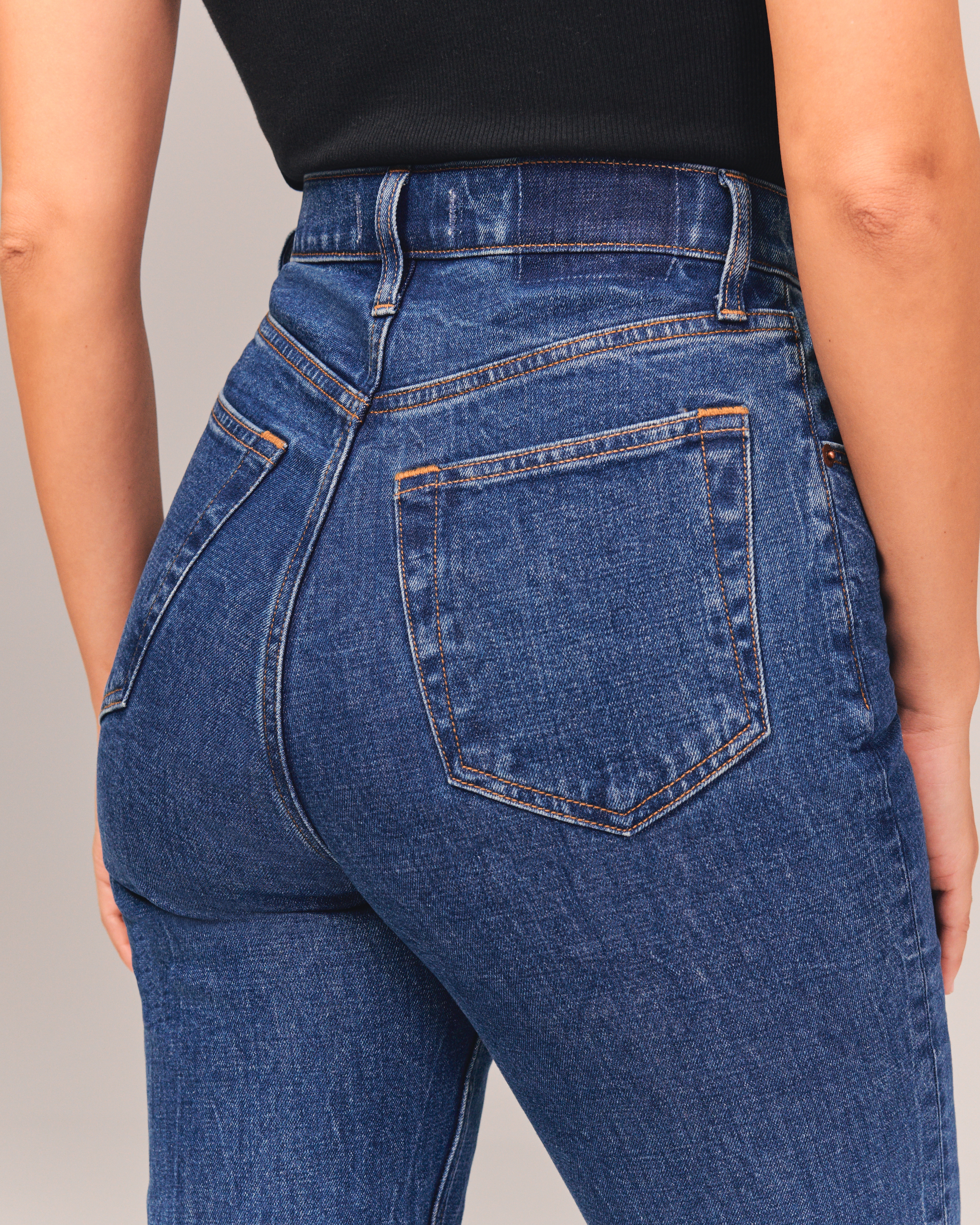 Abercrombie shops The Ankle Straight Ultra High Rise Curve Love Jeans