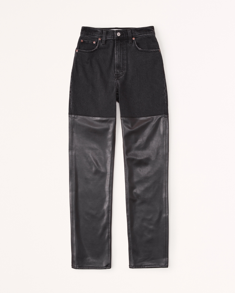 Recycled Cotton 90s Straight Workwear Pants, black