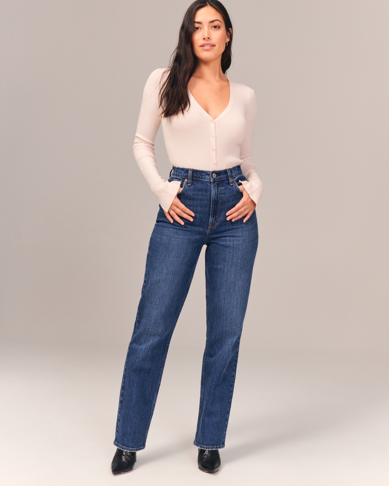 Abercrombie & Fitch Curve Love Ultra High Rise 90s Straight Jean