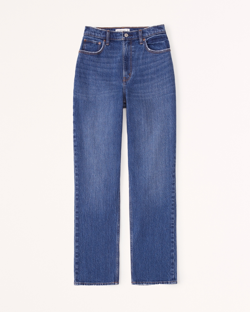 Abercrombie & Fitch Curve Love 90s straight fit jean in dark blue