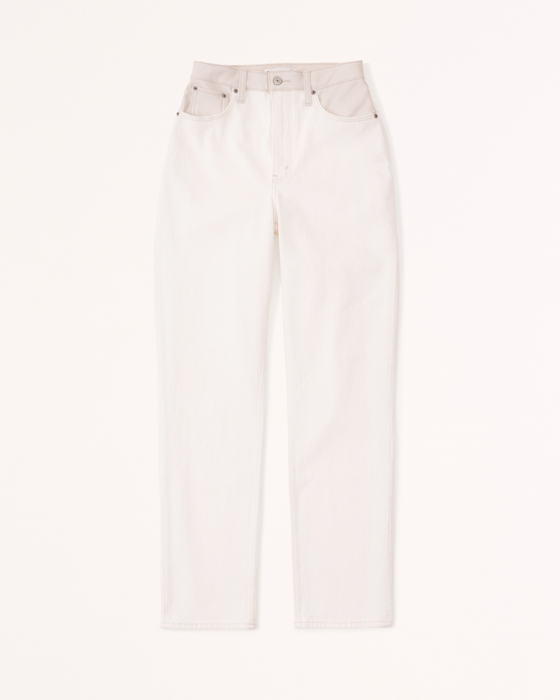 Women's Mixed Fabric Curve Love Ultra High Rise 90s Straight Jean