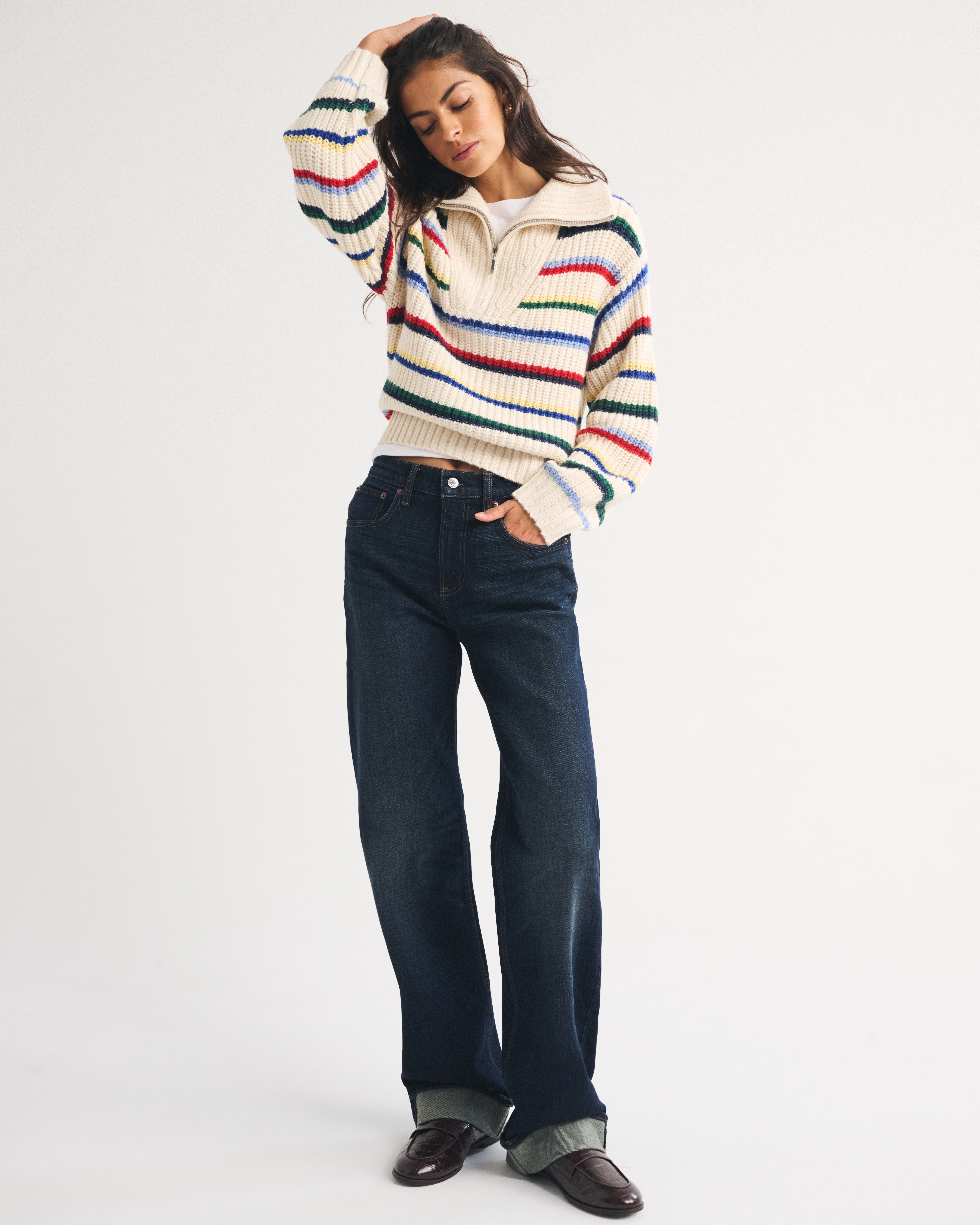 Abercrombie & Fitch High Rise 90s Relaxed Jean In Dark Process