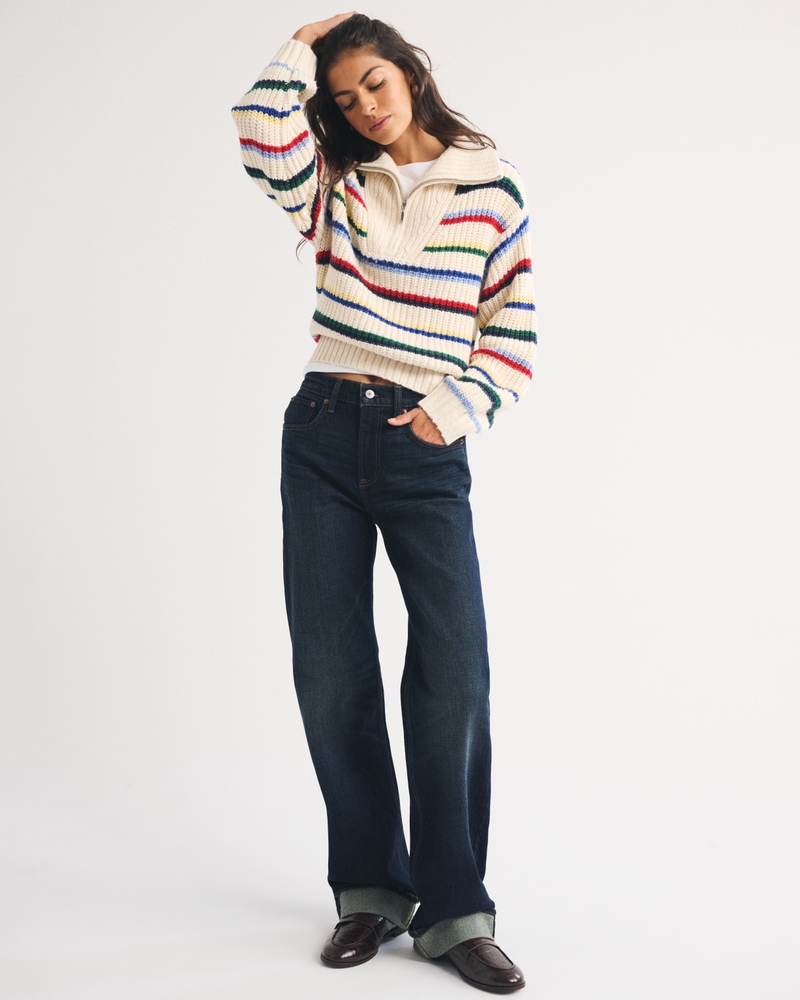 High Rise 90s Relaxed Jean - dark process by Abercrombie & Fitch