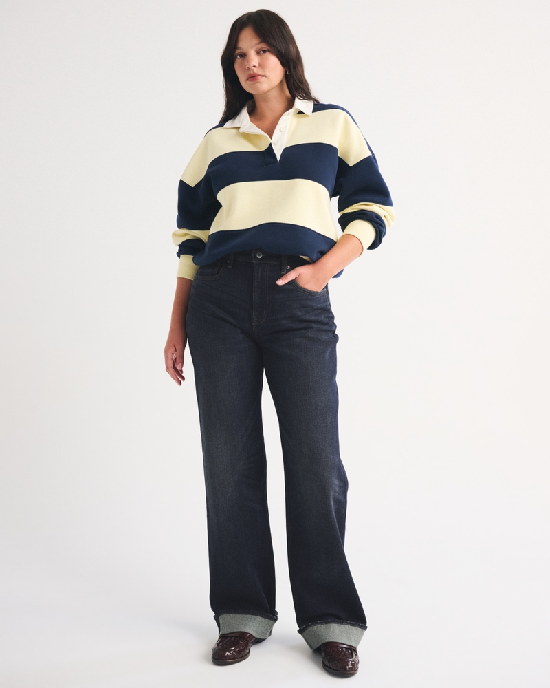 Curve Love High Rise 90s Relaxed Jean - dark process by Abercrombie & Fitch